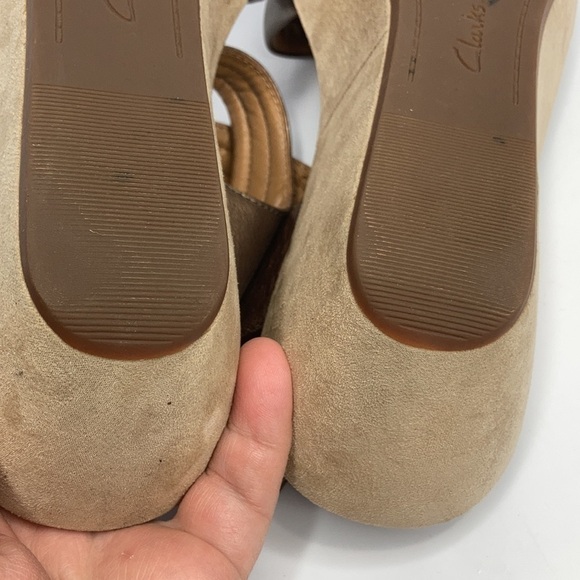 Clarks Hazelle Alba wedge Sandals bronze size 9.5 - Picture 10 of 11